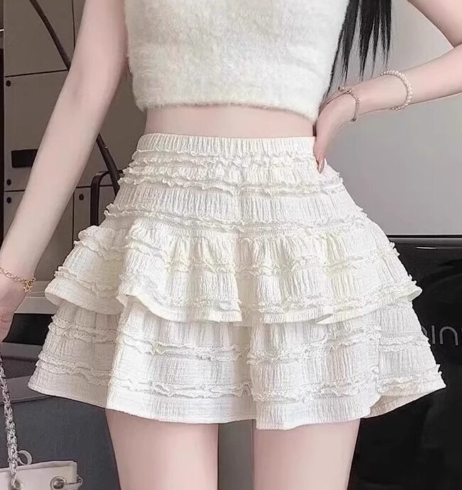 The Sixtine Ballet Style High Waisted a Line Short Skirt Detail – La Rose Couture Trousers & Skirts