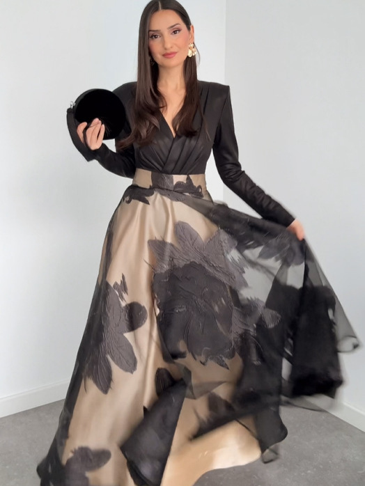 Printed stylish waist-cinching one-piece dress - Image 3