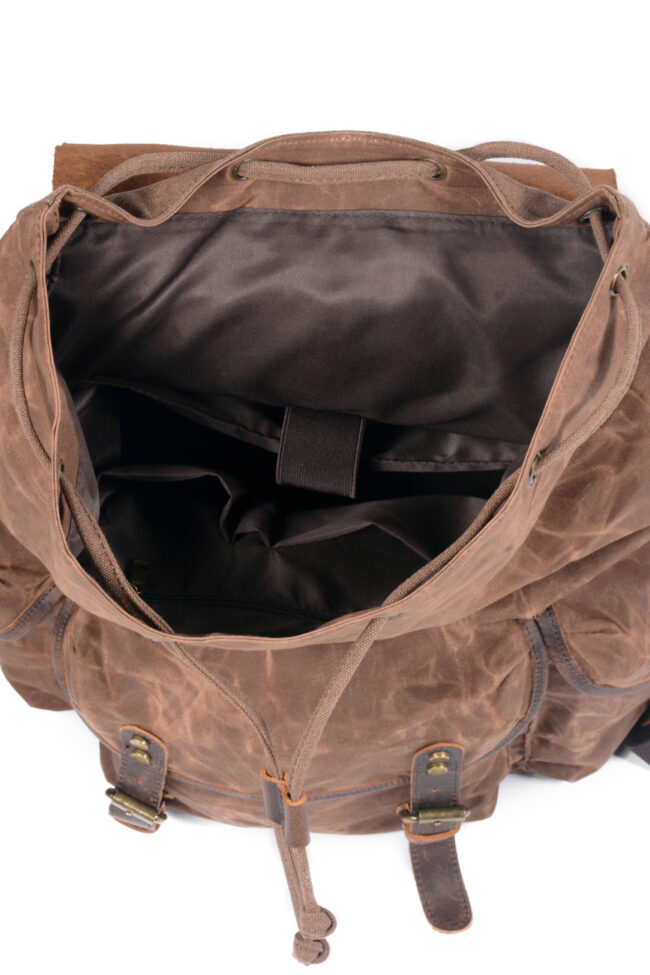 The Fabienne Casual European and American Student Vintage Oil Wax Canvas Backpack Detail – La Rose Couture Handbags & Clutches