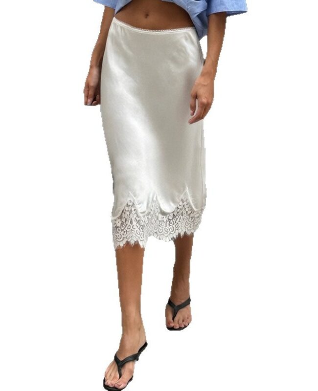 The Margot French Lace Midi Bodycon Skirt Detail – La Rose Couture Trousers & Skirts