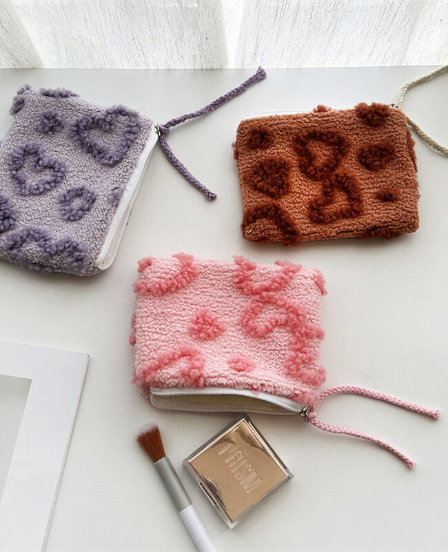 The Leonie Sweet Plush Cosmetic Bag Detail – La Rose Couture Handbags & Clutches