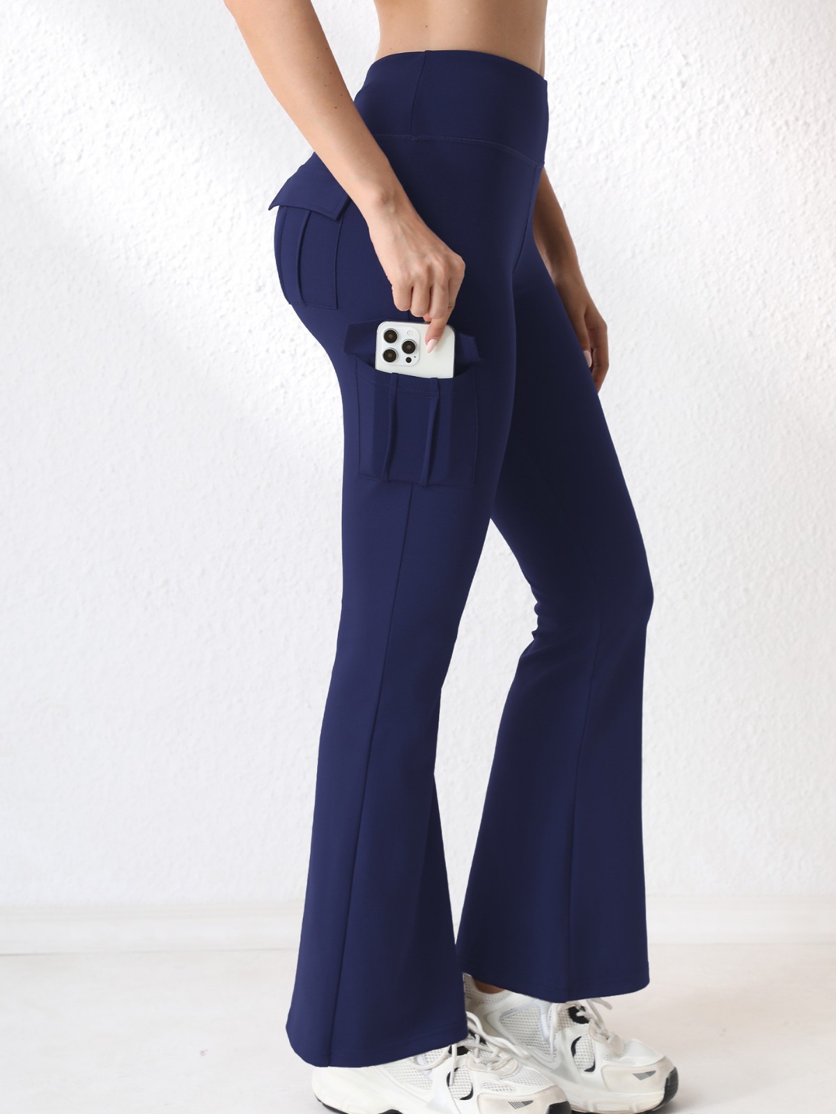 Womens High Waist Flare Leggings with Pockets