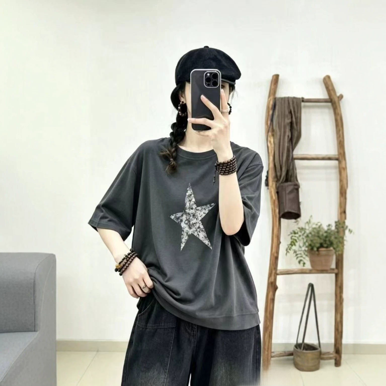 Casual Printed Cotton Blend T-Shirt - Image 3