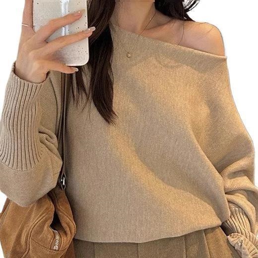 Womens Off-Shoulder Knit Sweater - Image 4