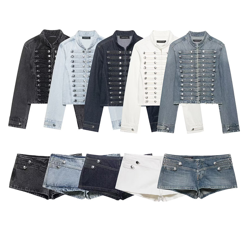 Women's Denim Jacket and Shorts Set - Image 4