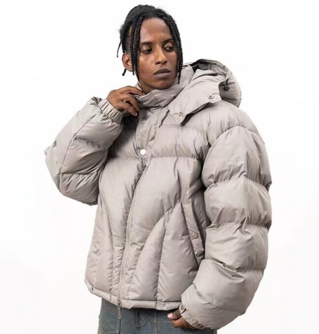 The Chloe Y2k Hip Hop High Collar Hooded Puffer Jacket – La Rose Couture Coats & Jackets