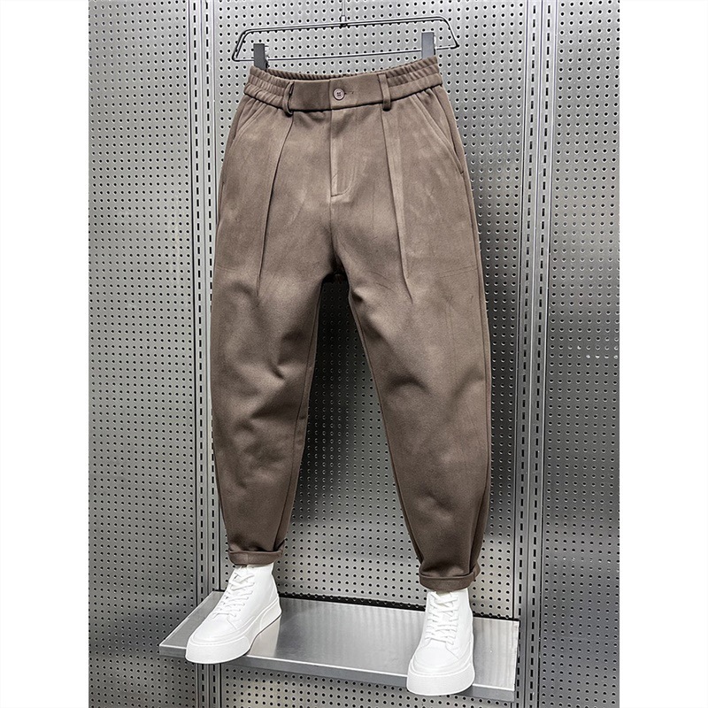 Mens Wool Blend Wide Leg Pants