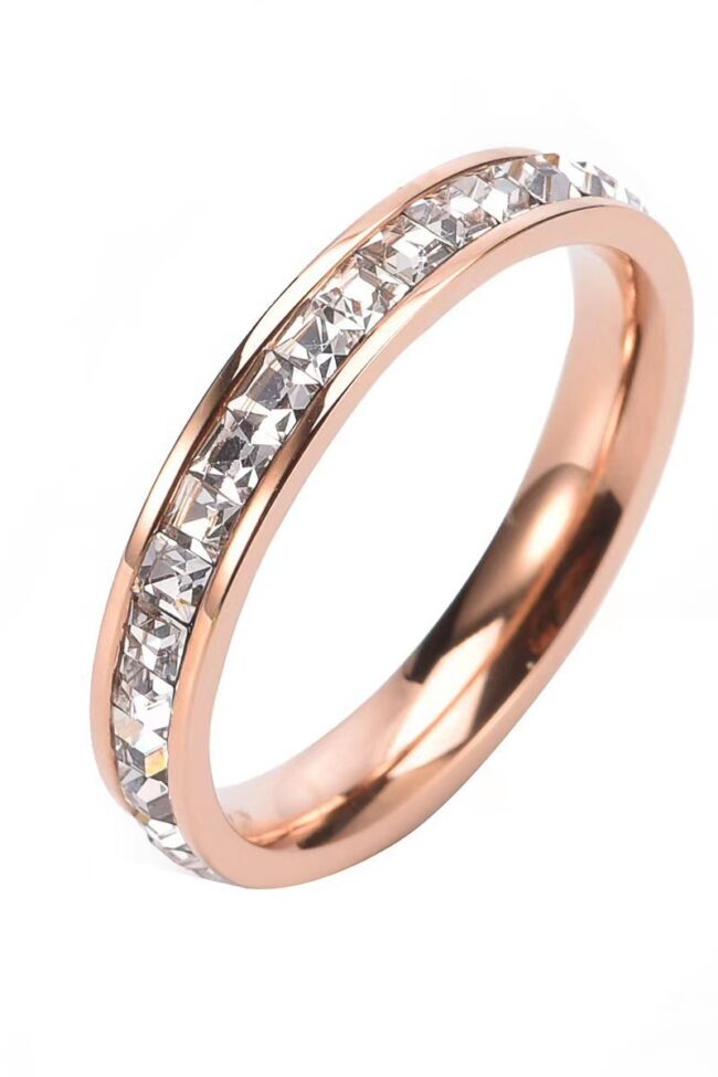 The Ariane Titanium Steel Starry Sky Square Diamond Ring Detail – La Rose Couture Jewellery & Accessories