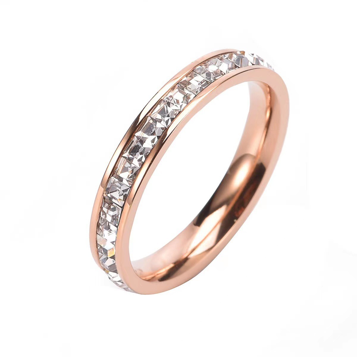 Titanium Steel Starry Sky Square Diamond Ring - Image 5