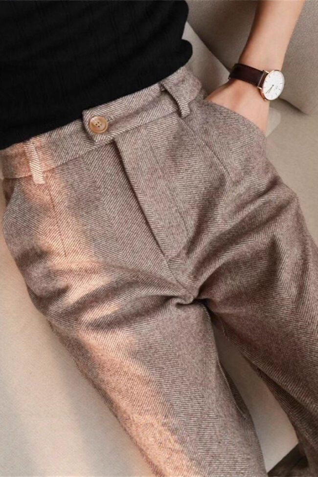 The Prudence Woolen Pants – La Rose Couture Trousers & Skirts