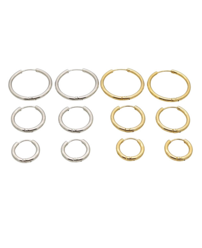 The Coralie Round Plain Hoop Earrings Classic Minimalist Jewelry Detail – La Rose Couture Jewellery & Accessories