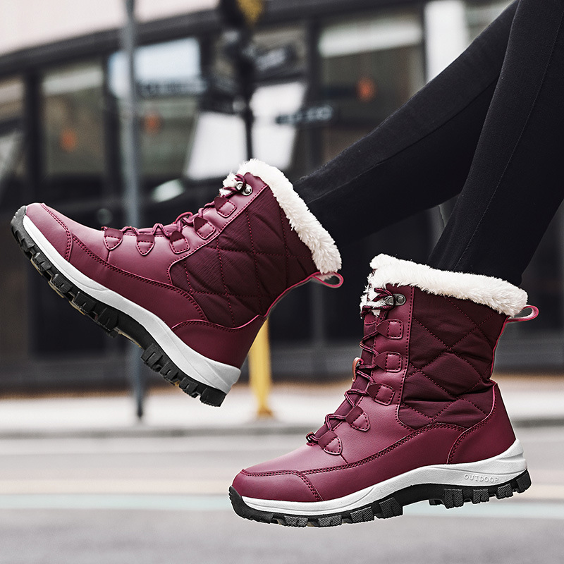 Womens Warm Fleece-Lined Winter Snow Boots - Image 3