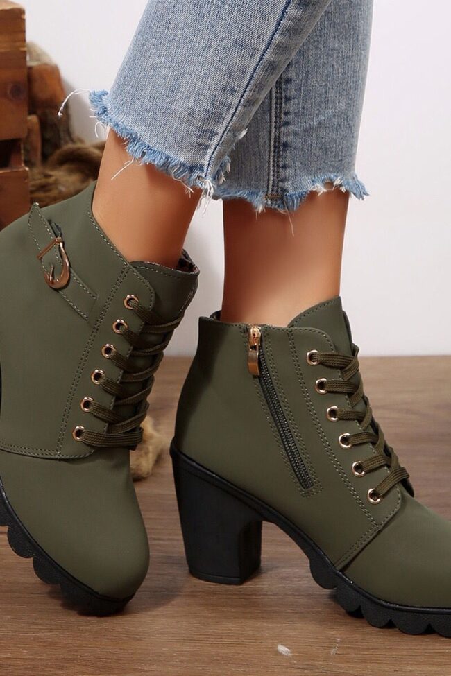 The Leonie High Heel Ankle Boots with Cross Strap – La Rose Couture Shoes & Footwear