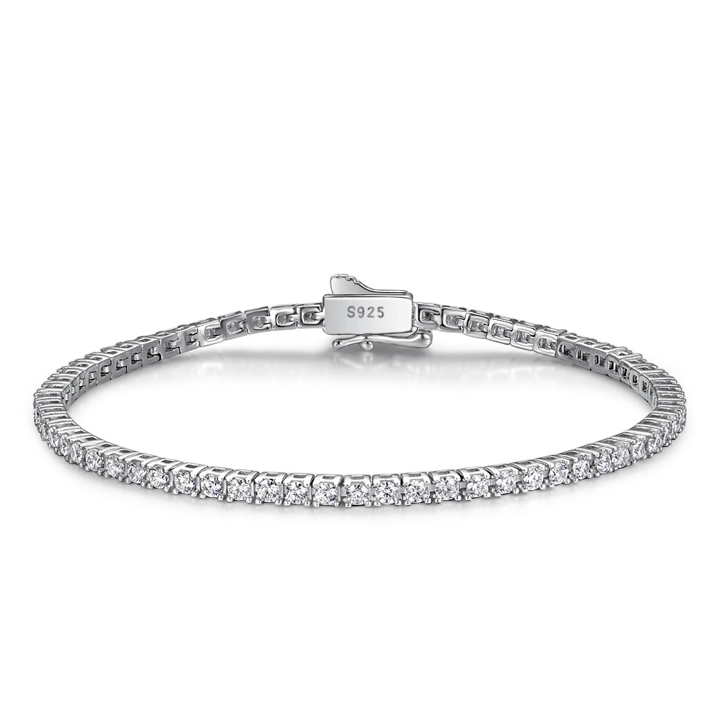 S925 Sterling Silver Moissanite Tennis Bracelet