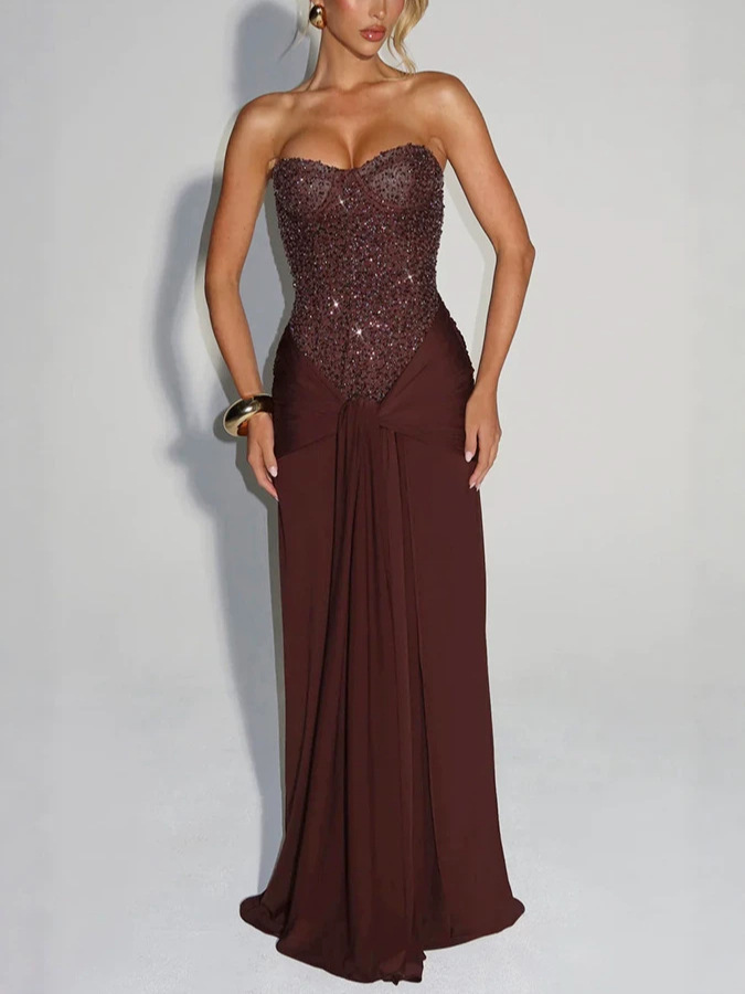 Womens Sequin Wrap Bodycon Dress - Image 5