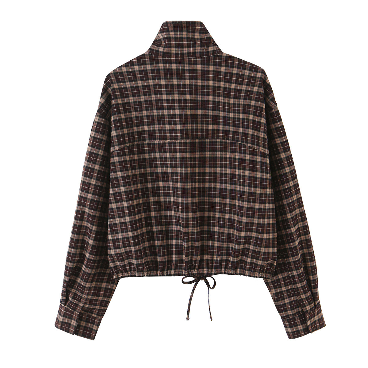 Womens Chain Plaid Jacket and Wide Pleated Skirt Pants Set - Image 4