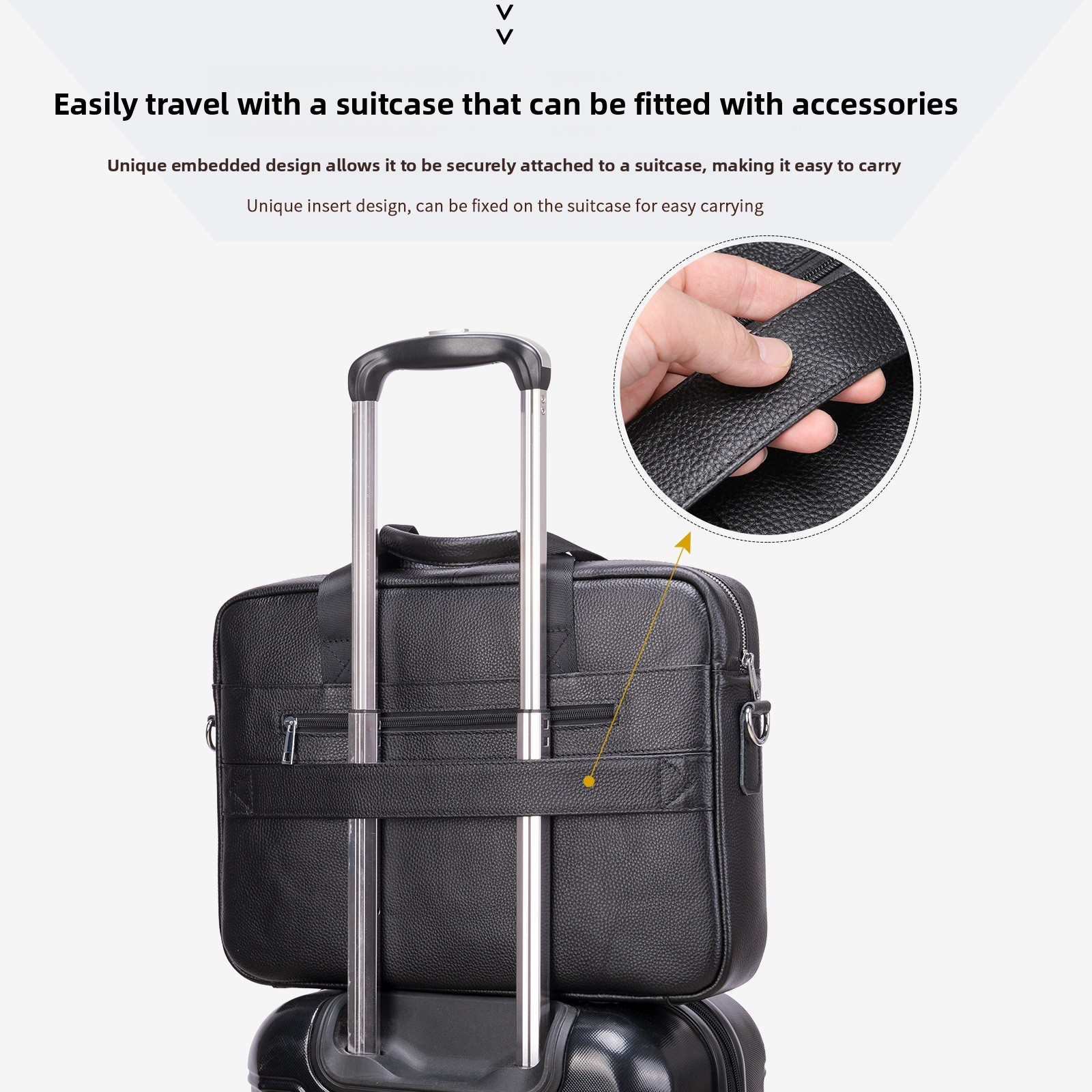 Business Briefcase Computer Bag Large Capacity File Storage Clutch - Image 2