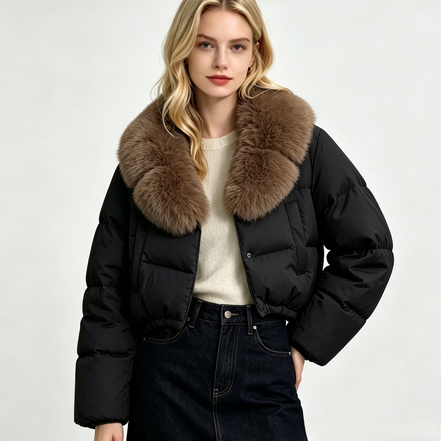 women's short stylish warm down jacket - Image 2