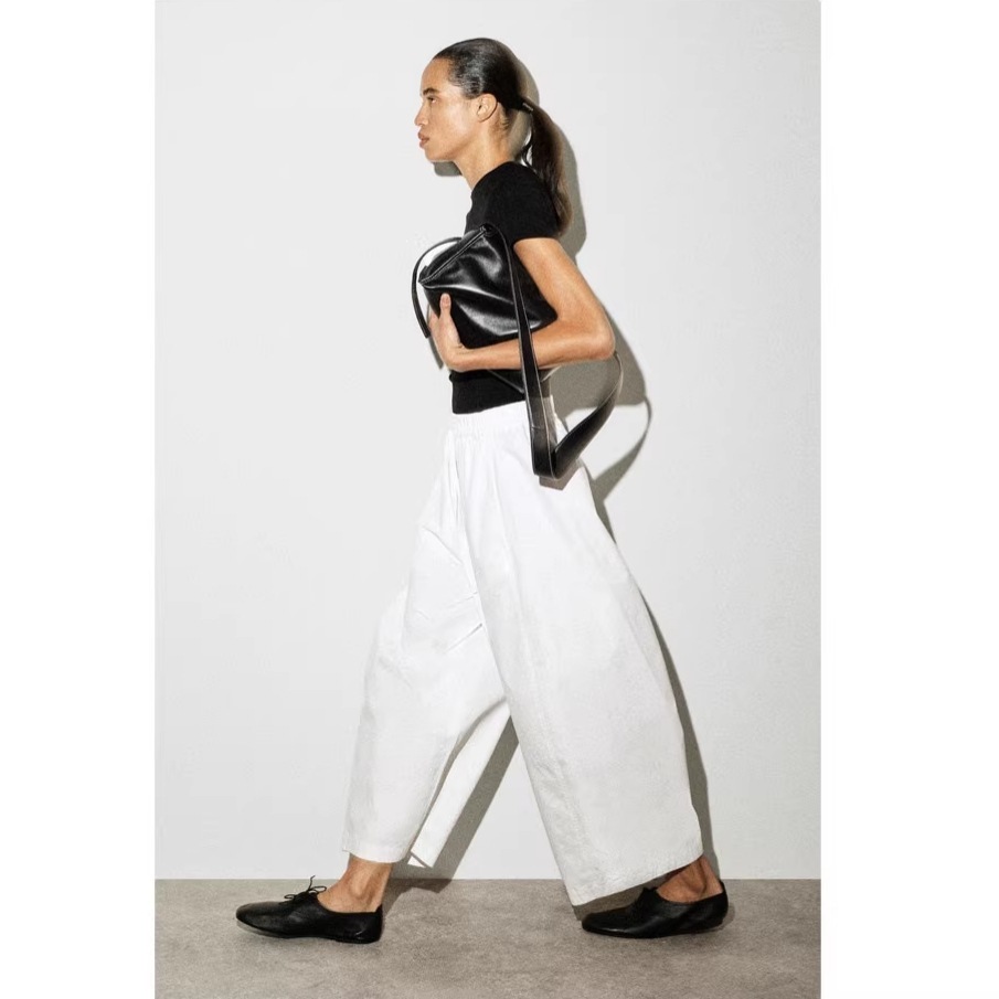 Womens Casual Wide Leg Drawstring Pants - Image 3