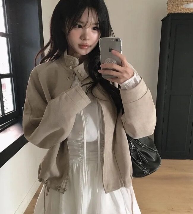 The Constance Swing Drawstring Deerskin Fleece Jacket – La Rose Couture Coats & Jackets