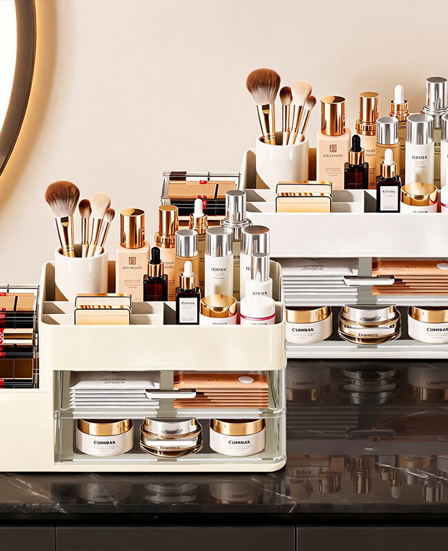 The Tiphaine Multi Layer Cosmetic Storage Box Detail – La Rose Couture Handbags & Clutches