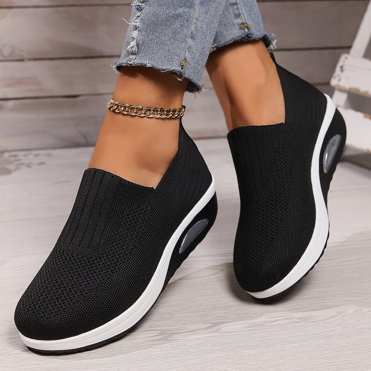 Womens Fly-Knit Air Cushion Rocking Walking Shoes - Image 2