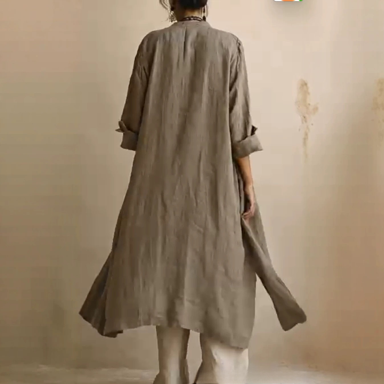 Women Solid Color Wide Leg Pants Set - Image 4