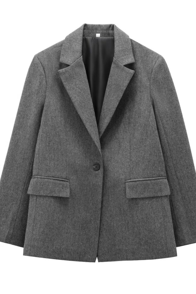 The Valentine Wool Blend Twill Lapel Blazer Suit Jacket – La Rose Couture Coats & Jackets