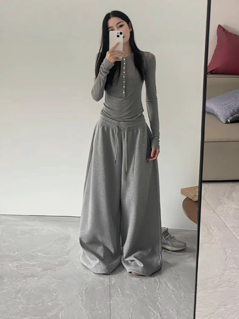 Women's Casual Retro Wide Leg Loose Hip Hop Streetwear Trousers - Image 3