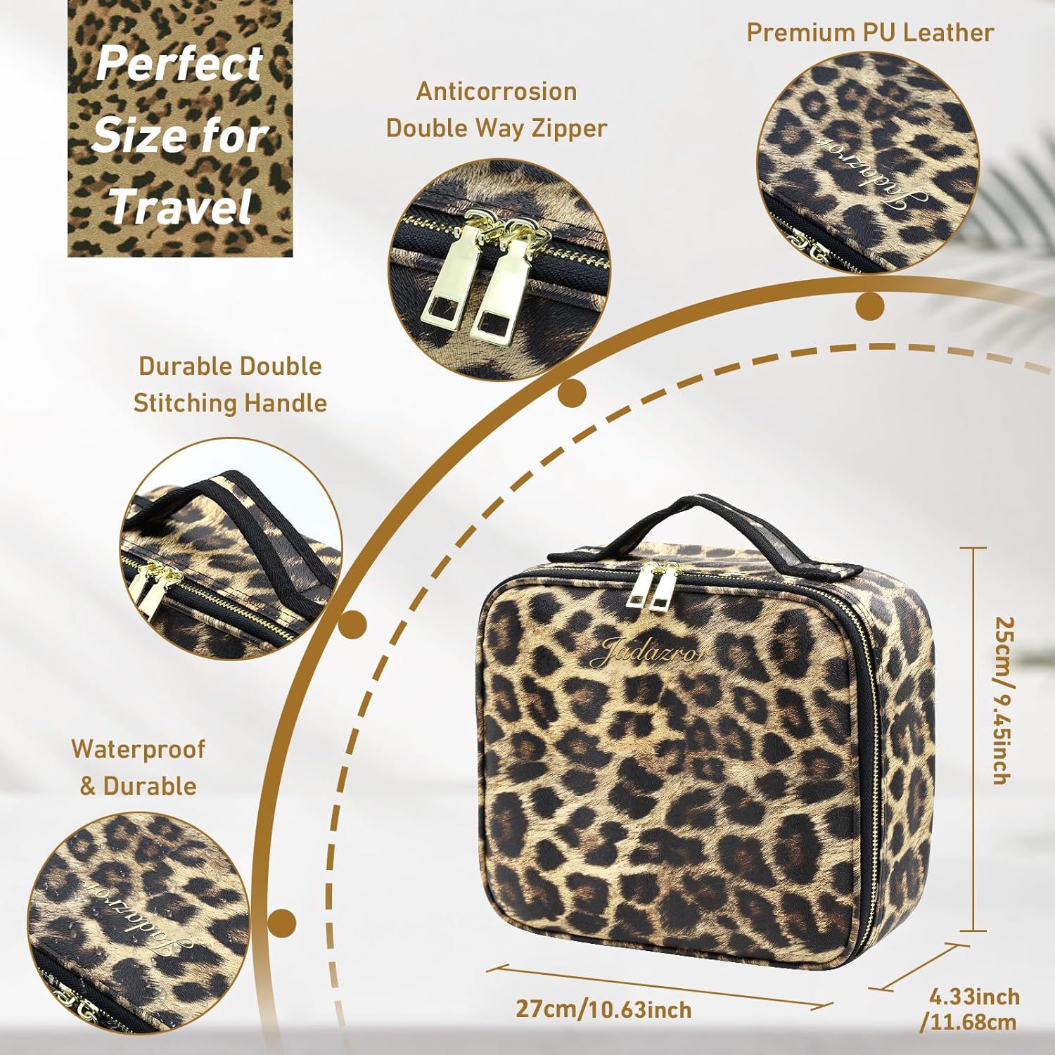 PU Leather LED Lighted Makeup Case with Mirror