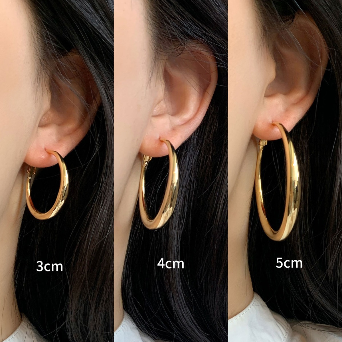 Women Classic Hoop Earrings 925 Silver Post Minimalist Geometric Earrings - Image 4