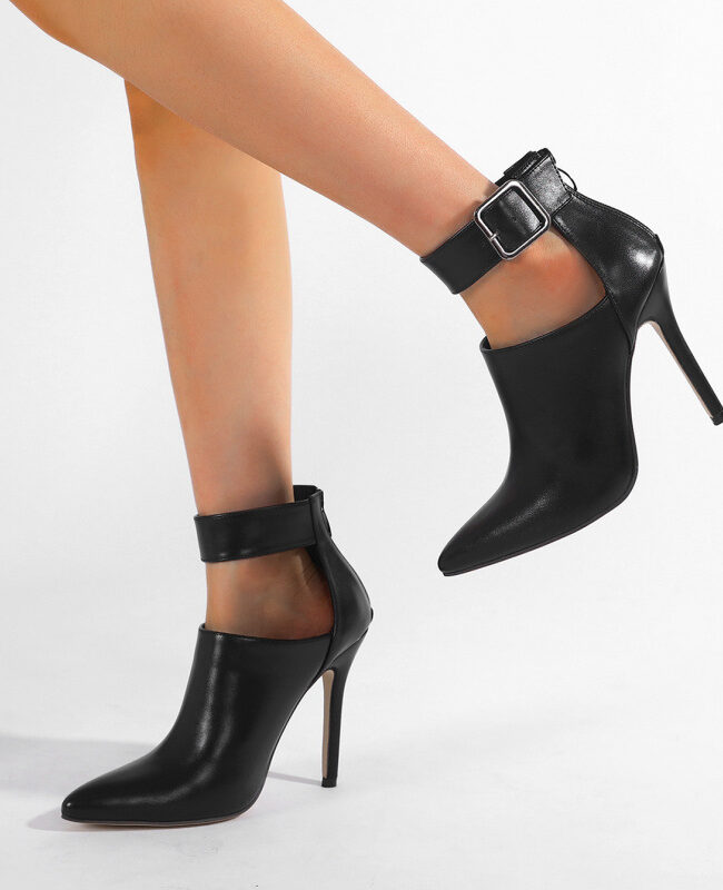 The Lucile Pointed High Heel Ankle Boots Detail – La Rose Couture Shoes & Footwear
