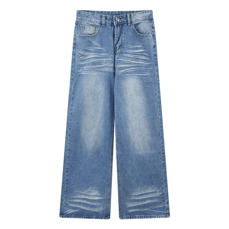 Womens High Waisted Wide Leg Denim Trousers - Image 2