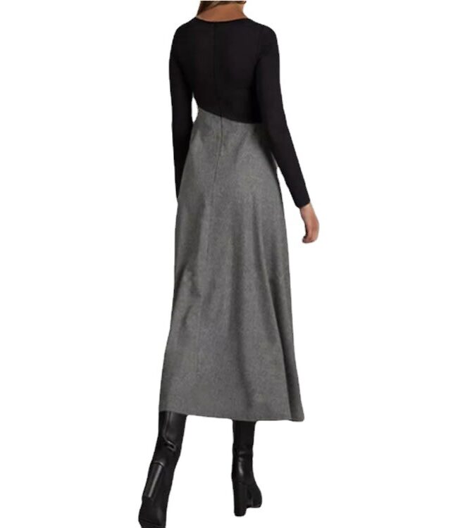 The Celine Long Sleeve V Neck Woolen Dress Detail – La Rose Couture Dresses & Gowns