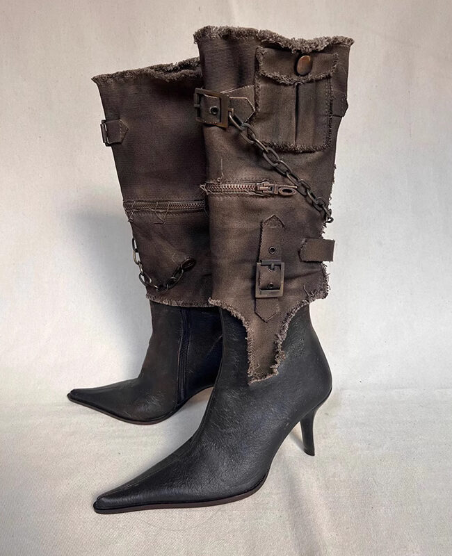 The Violette Vintage Buckle Boots – La Rose Couture Shoes & Footwear