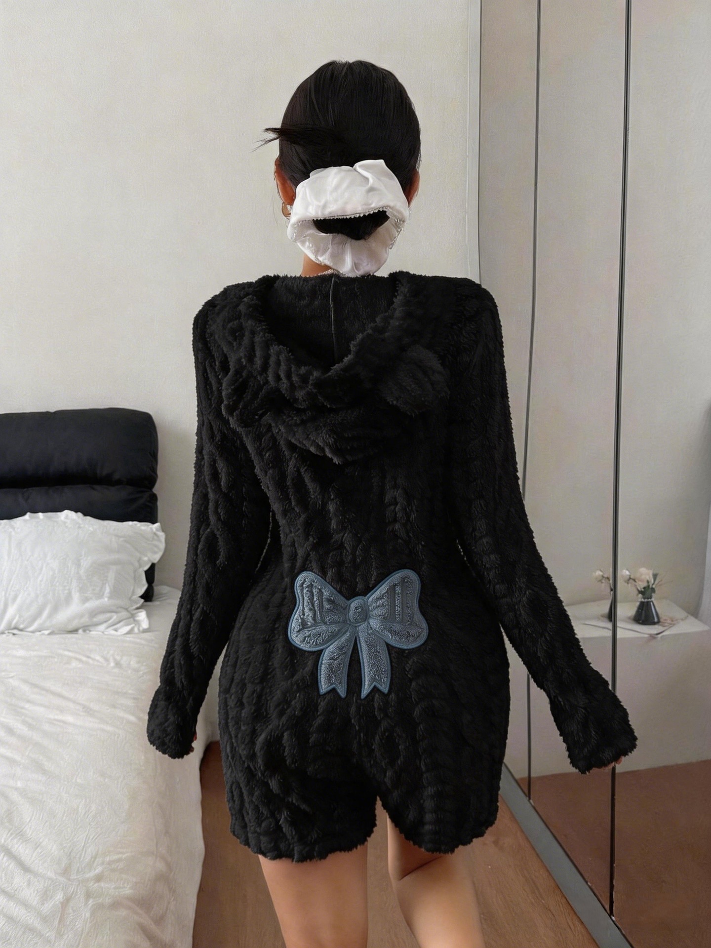 Women's Hooded Plush Jumpsuit - Image 3