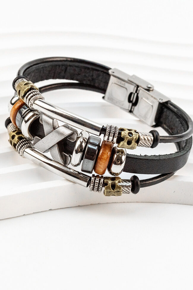 The Hermione Unisex Genuine Cowhide Leather Bracelet with Stainless Steel Clasp Simple Stylish Jewelry Detail – La Rose Couture Jewellery & Accessories