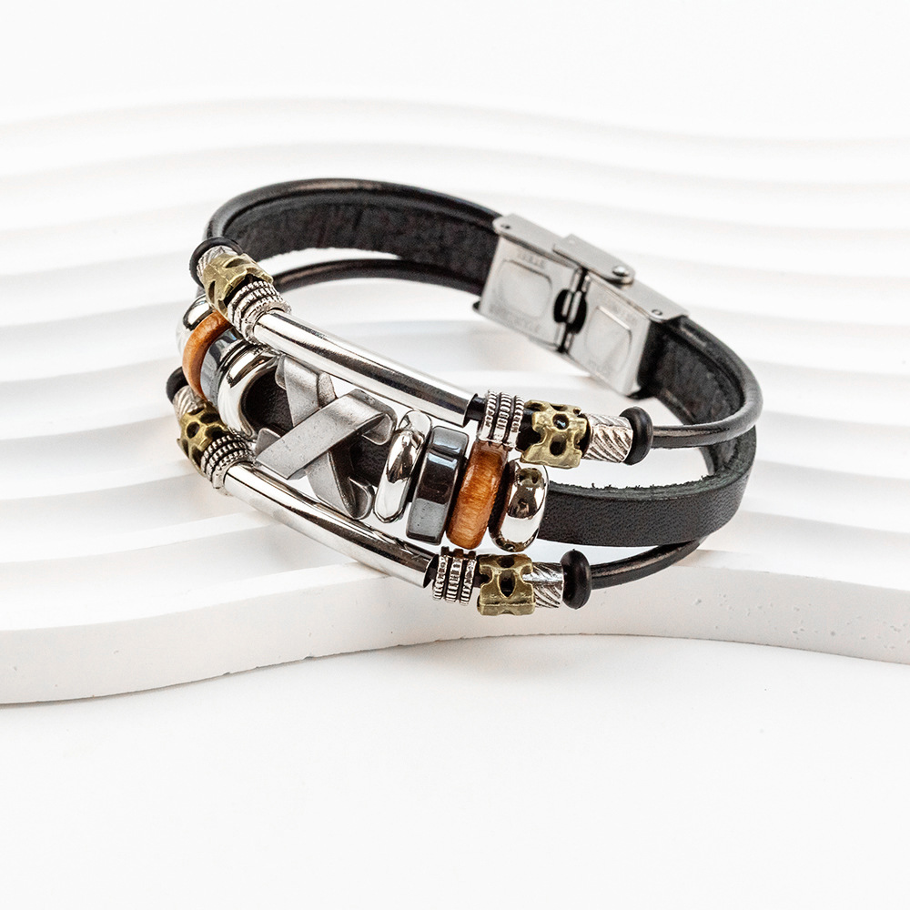 Unisex Genuine Cowhide Leather Bracelet with Stainless Steel Clasp Simple Stylish Jewelry - Image 4