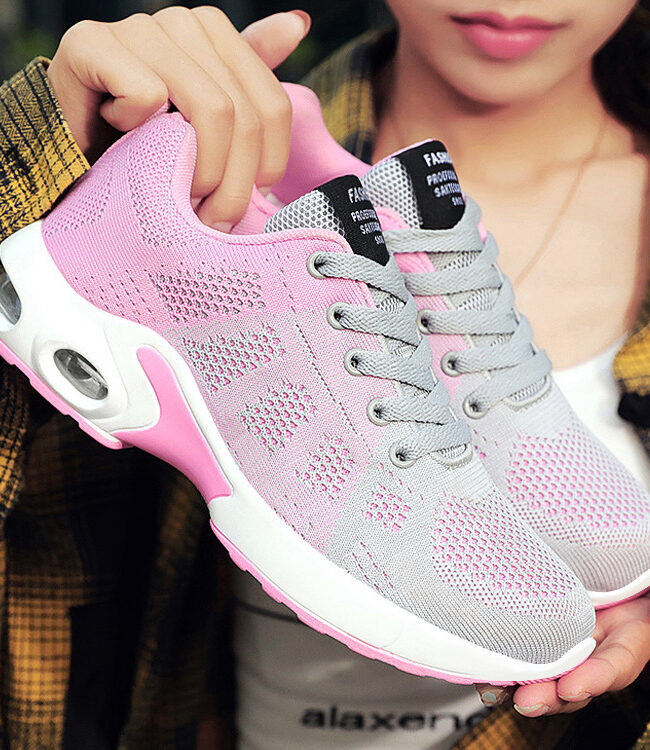 The Justine Breathable Mesh Lace Up Sports Shoes with Air Cushion Sole Detail – La Rose Couture Shoes & Footwear