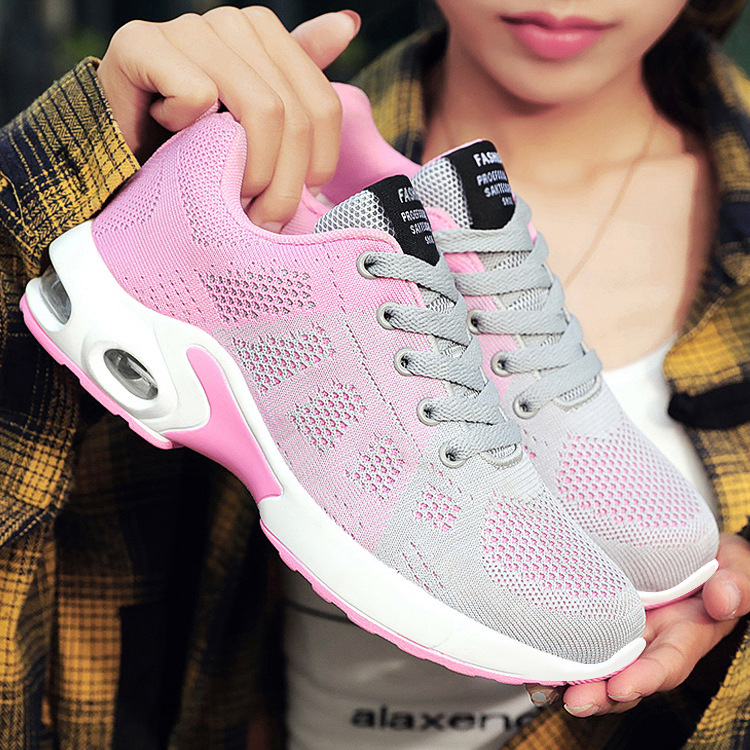 Women's Breathable Mesh Lace-Up Sports Shoes with Air Cushion Sole - Image 2
