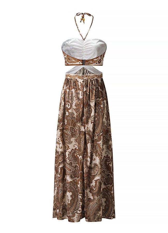 The Mathilde Halter Neck Backless Tie Dye Long Dress – La Rose Couture Dresses & Gowns