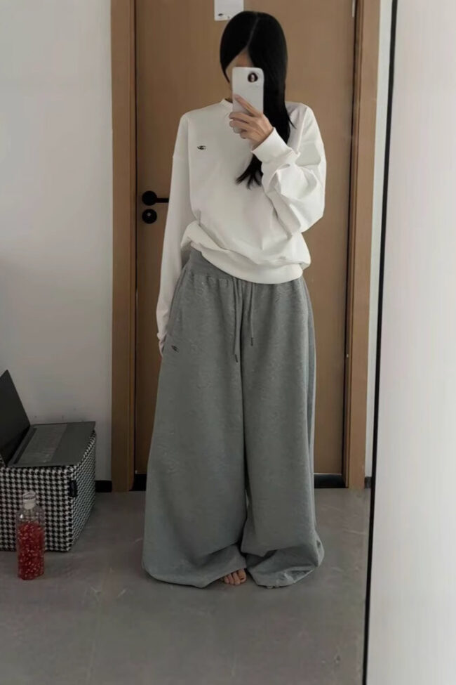 The Jacqueline Casual Retro Wide Leg Loose Hip Hop Streetwear Trousers Detail – La Rose Couture Trousers & Skirts