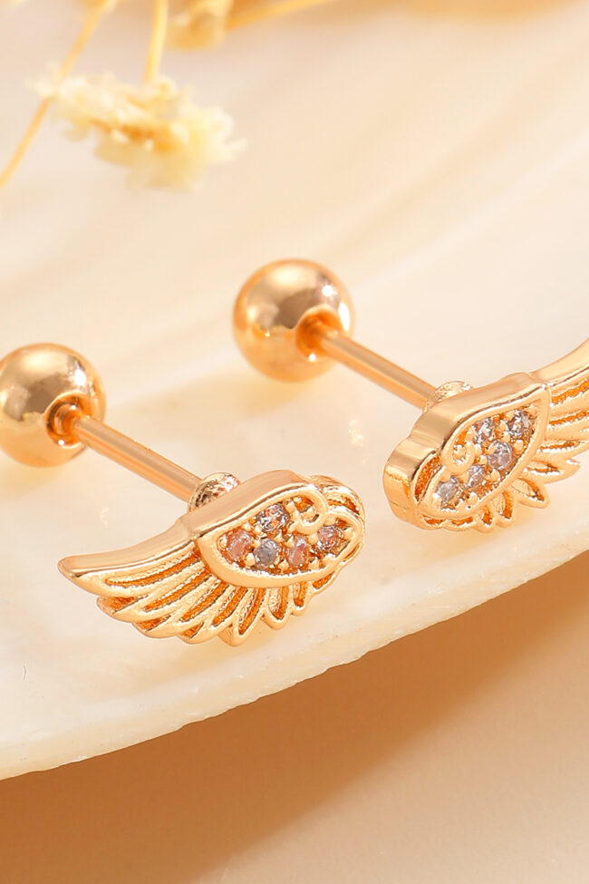 The Yolande Angel Wing Design Zircon Cartilage Ear Studs Detail – La Rose Couture Jewellery & Accessories