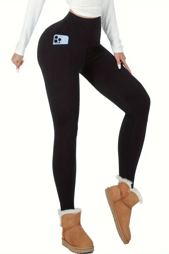 The Fleur Lambswool Fleece Lined High Waist Slim Fit Leggings Detail – La Rose Couture Trousers & Skirts