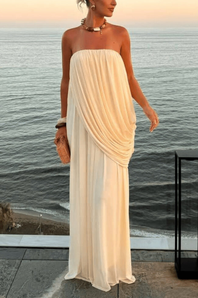 The Sabine Chiffon Pleated Dress – La Rose Couture Dresses & Gowns