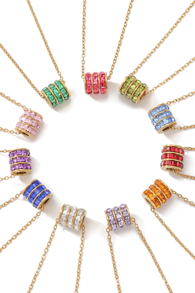 The Angele Birthstone Stainless Steel Adjustable Necklace – La Rose Couture Jewellery & Accessories