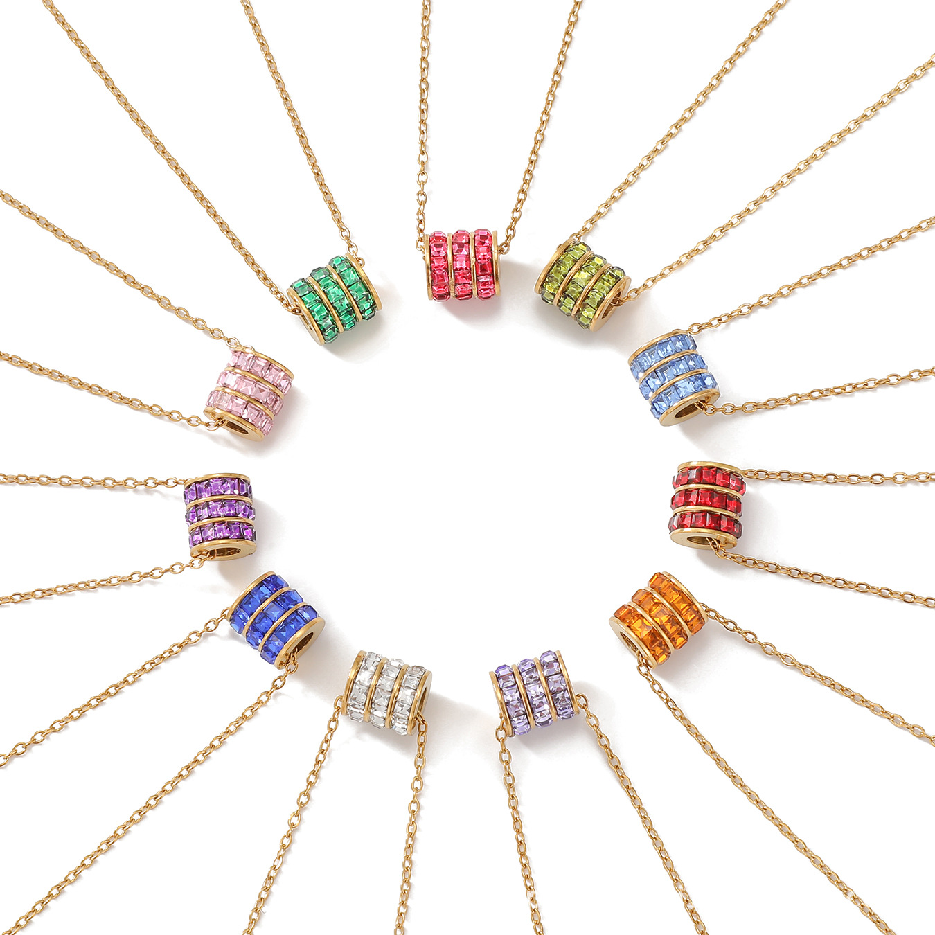 Birthstone Stainless Steel Adjustable Necklace
